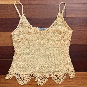 Olé Olé U.S.A. Vintage Crotchet overlay tank top